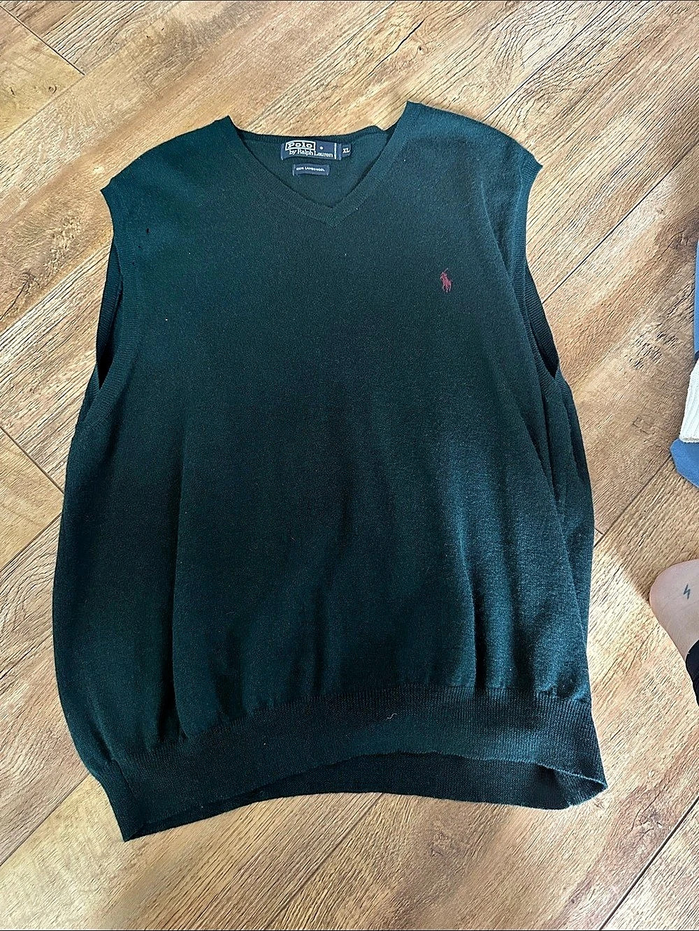 Polo Ralph Lauren Lambswool V-Neck Sweater Vest Green XL